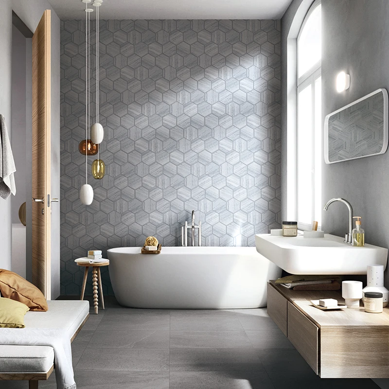 Modern Design Hexagon Mosaic Tiles Polished Finish Natural Black White Marble Hexagon Square Stone Mosaic Wall Tile