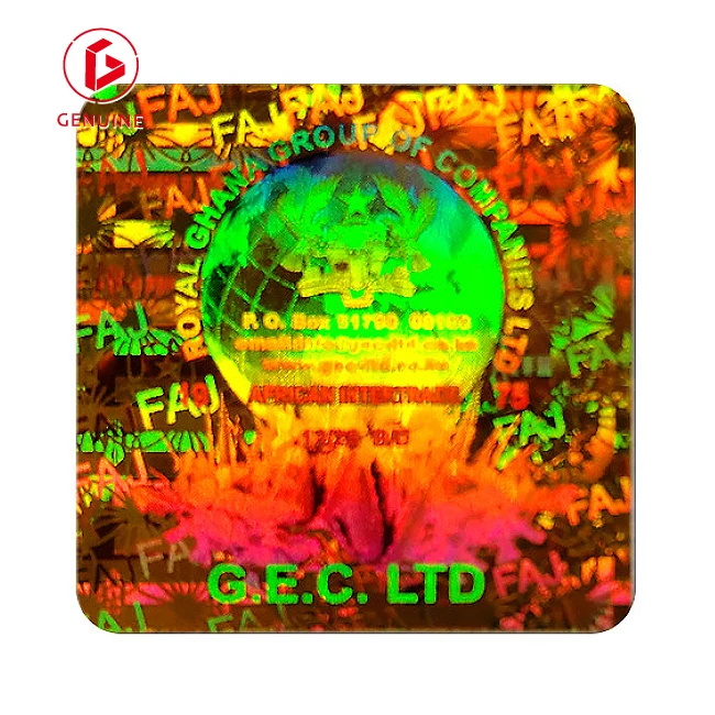 Embossed 3d color changing  hologram sticker