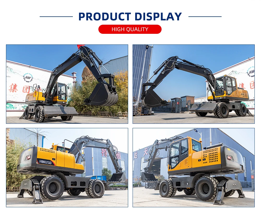 Brand New excavator machine 7 ton 8 ton 15 ton wheel excavator with wood clamp