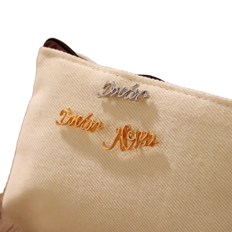 Fashion Jewelry Letter Gold Sliver Plated Doctor LettersPersonalized Stainless Steel Badges for Women