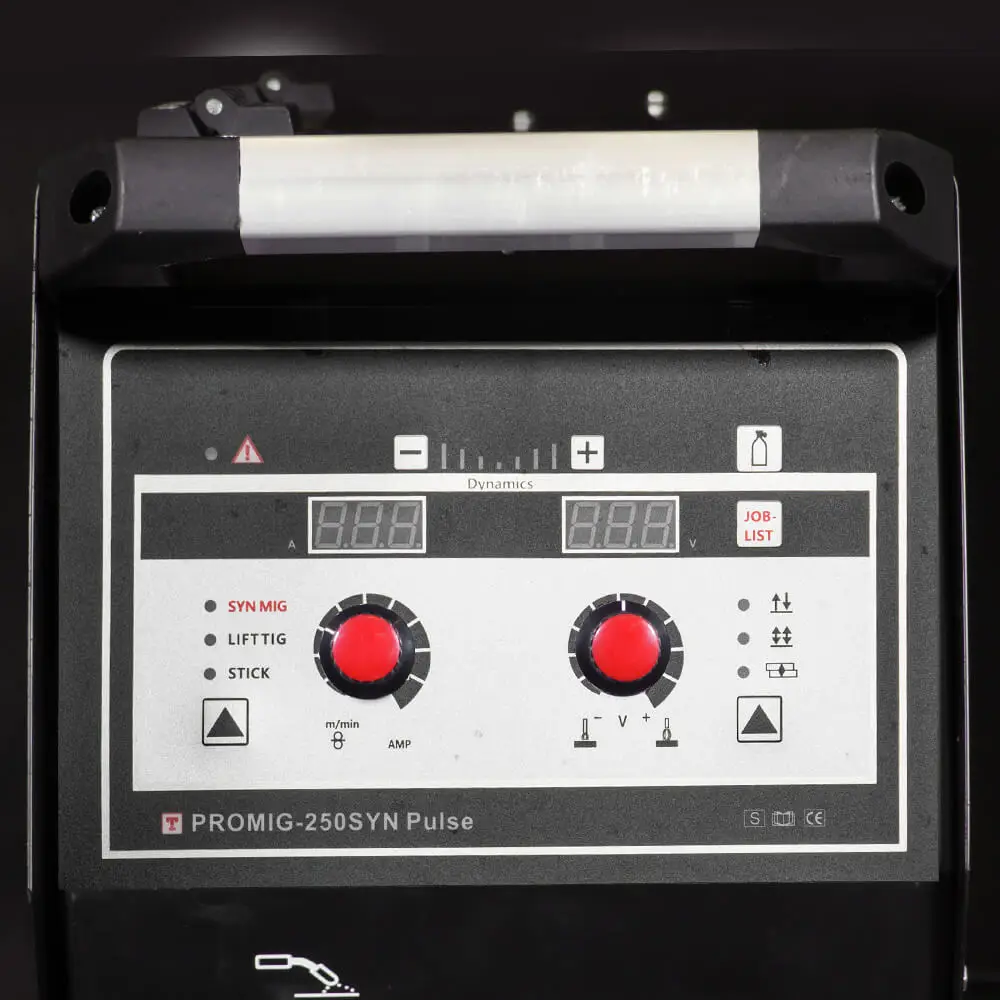  Topwell 250amp алюминиевая импульс mig сварщик PROMIG-250SYN ИМПУЛЬСНЫЙ МИГ сварочный аппарат и он имеет высокую эффективность MMA /TIG/mig 3 в 1