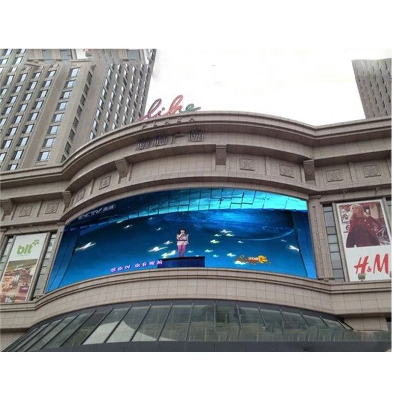 Naked Eye 3D Waterproof Outdoor Street Pole Led Advertising Screen Display P5 In Corner