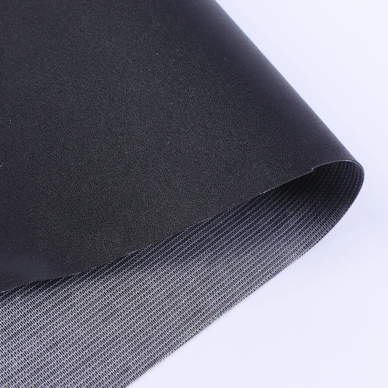Directly Manufacturer Sale 0.5mm Encrypted Bottom100 Pattern Black Cushion Belt Pvc Leather for Furniture Seat