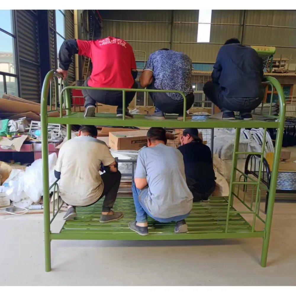 High Quality Industrial Metal Bunk Beds Kids Dormitory Double Decker Bed Student Bed Frame for Bedroom