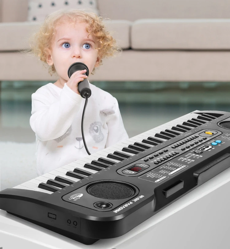 61 Keys Electronic Keyboard Piano with Keyboard Stand Digital Portable Synthesizer Keyboards for Kid Beginner Teaching