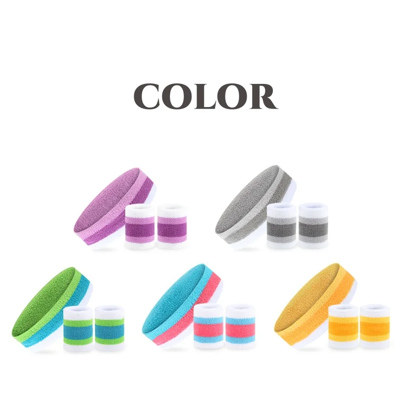 Wholesale Breathable Knitted Sweat Headband Sweatbands Comfortable Fitness Products Elastic Wrist Strap