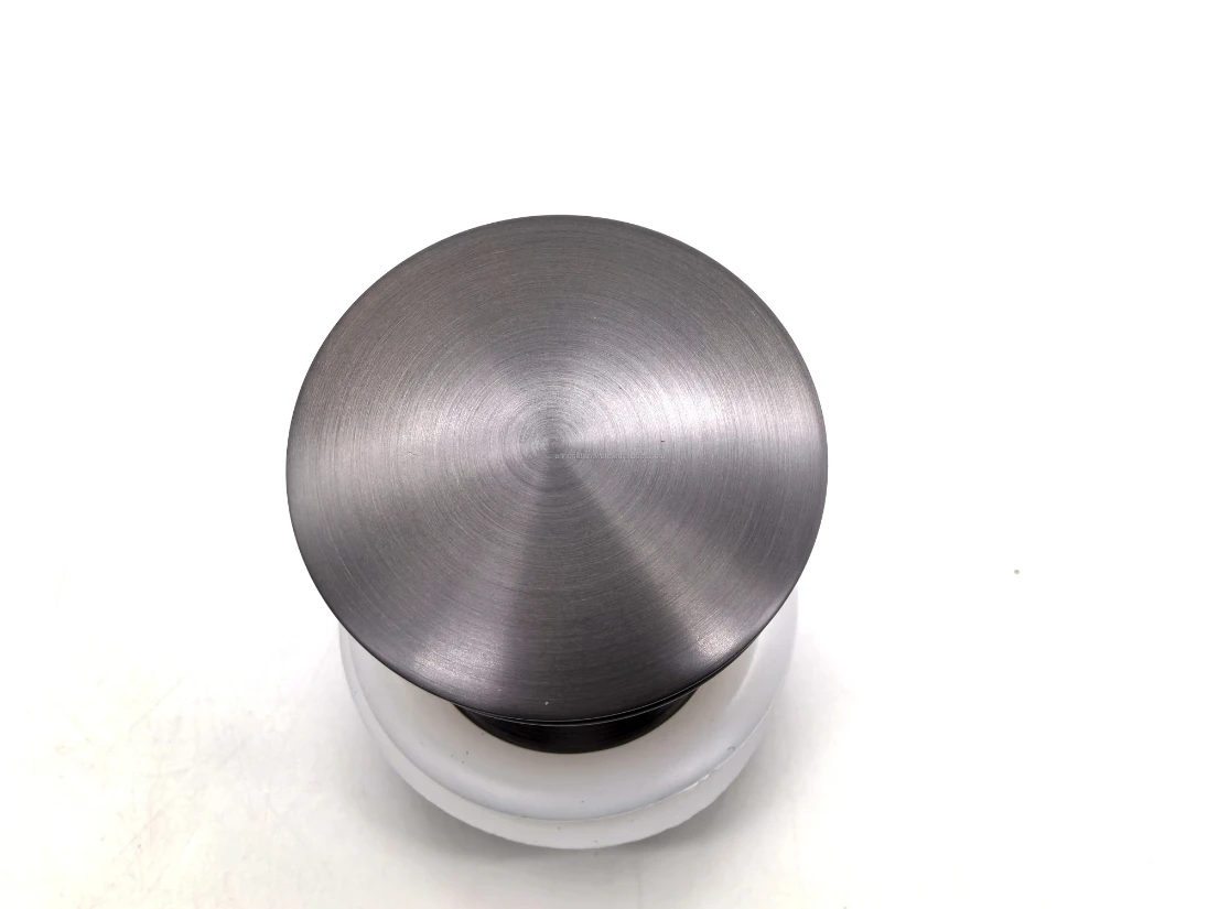 Brass Material Gun Gray Bathroom Basin Drainer Stopper Vanity Waste Drain Vessel Sink Push Down Pop up Drain Without Overflow