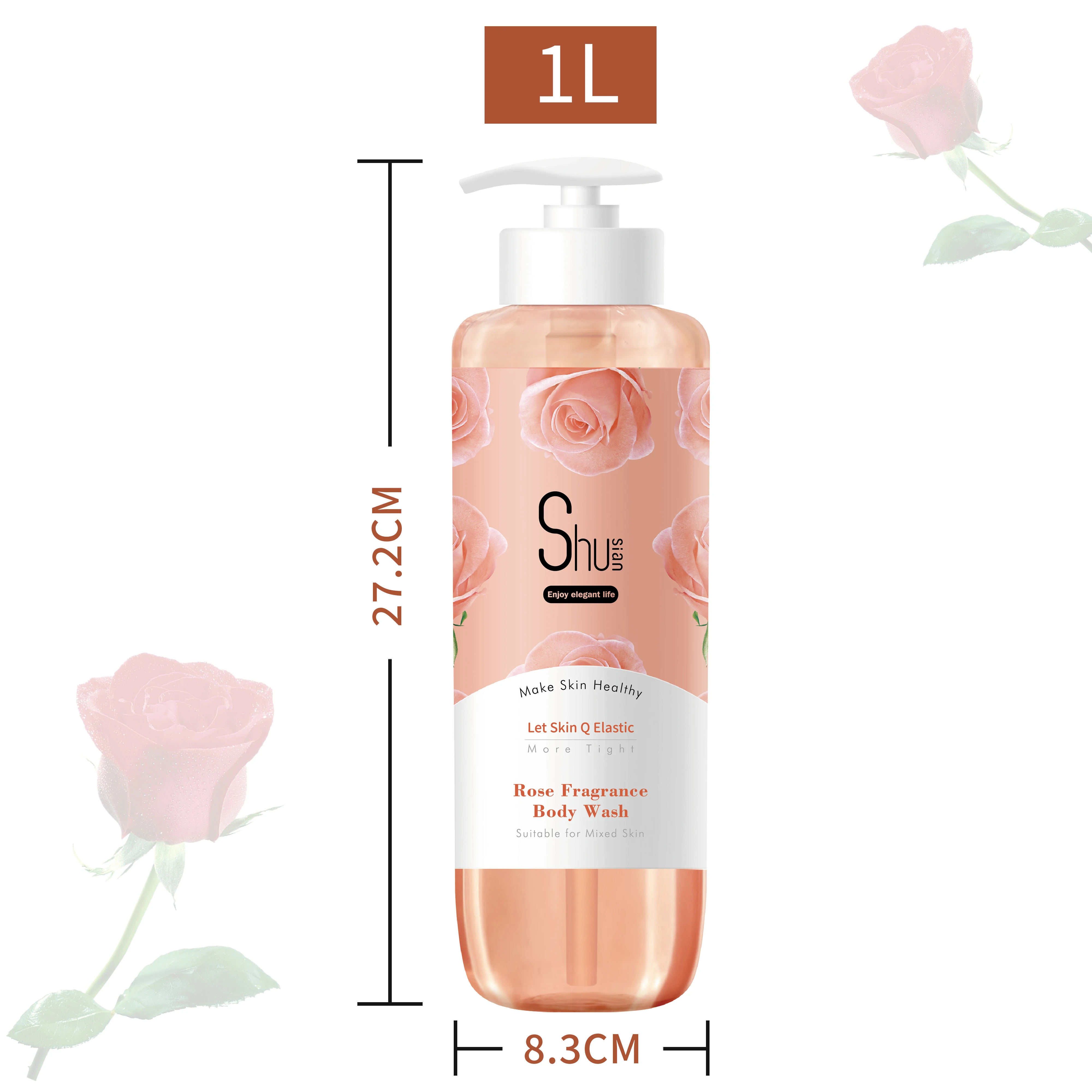 OEM ODM Rose Fragrance perfume Body Wash shower gel smell rose for Dry and Neutral Skin  for Women