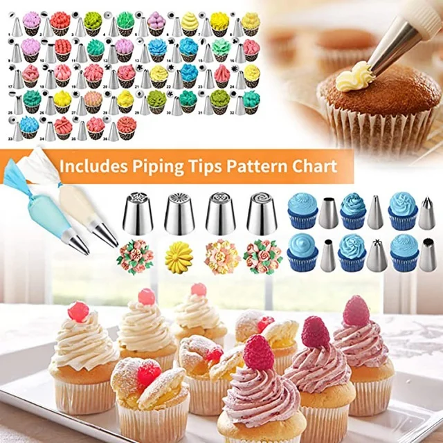 236pcs Cake Tools Kit With Box Decorating Icing Piping Nozzles Set Pastry Bags Spatula Muffin Cupcake Mold Baking Supplies