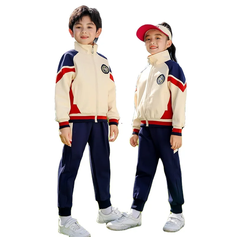 100 Cotton Children Track Suit For School Kids Customized Sports Wear Uniform For School