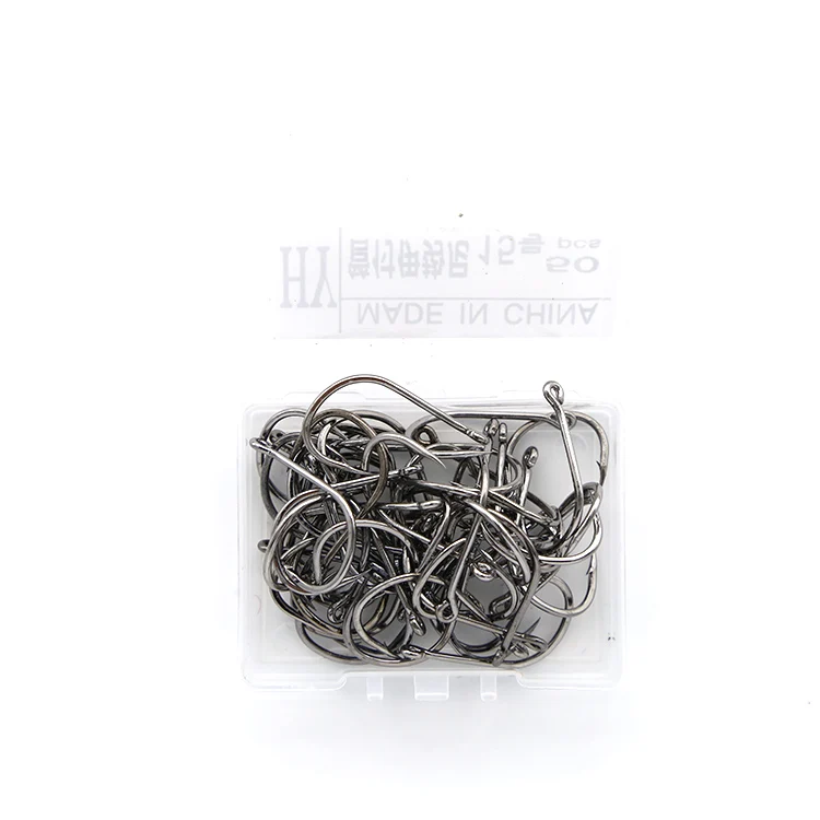 Made In China Bait Elastic Bands 100pcs /box 3-12# Black Gold Frozen Squid Fishing Bait High Carbon Steel Hook