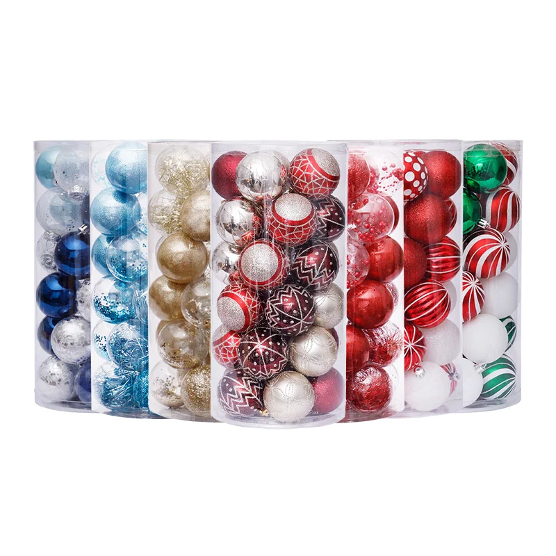 Factory Wholesale Christmas Decoration Xmas Ornament Plastic Shatterproof Decorative Round Christmas Ball
