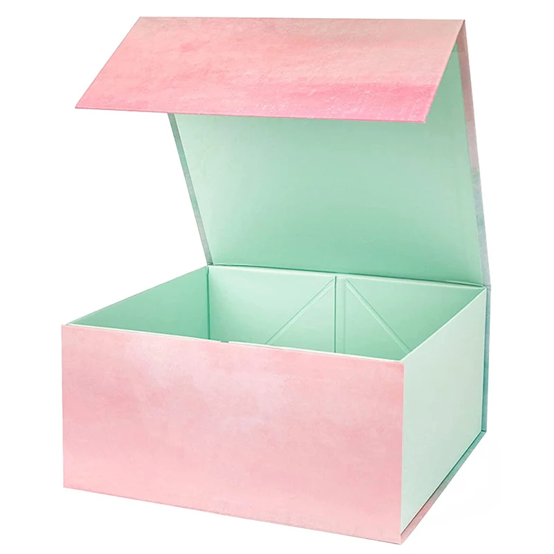 Custom printed hardbox magnetbox magnet box packaging luxury foldable magnetic pink gift box with lid
