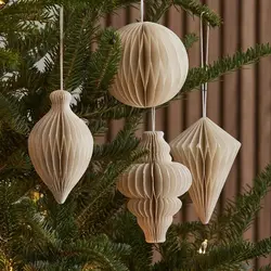 Thick paper honeycomb Christmas Ornaments Paper Baubles Christmas Tree Ornaments Window Display for Xmas