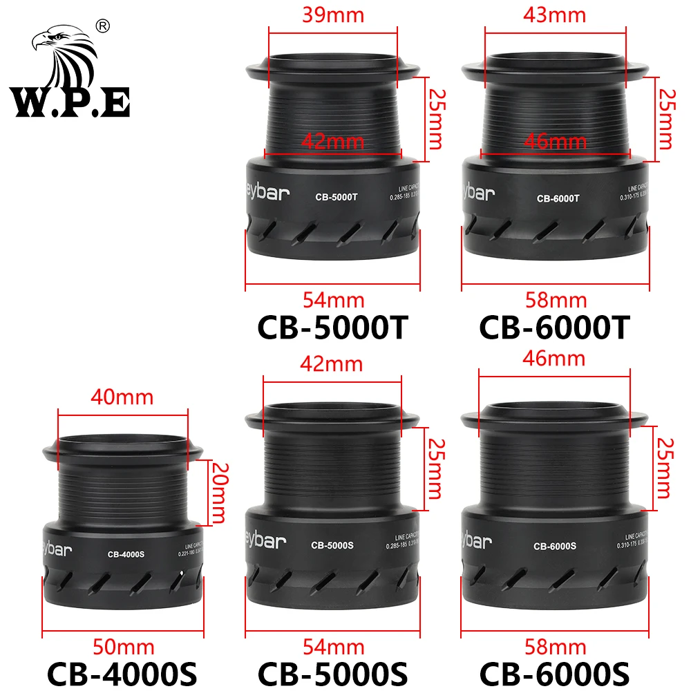 W.P.E CB 4000S-6000T 5.1:1 / 7+1 BBs High Speed Metal Spool Spinning Reel Carp Fishing Tackles Fishing Wheel