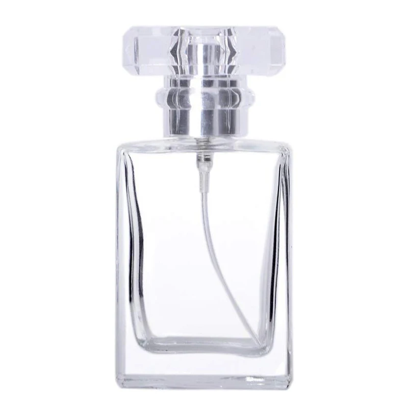 30ml 50ml 60ml 100ml Clear Cosmetic Packaging Luxury Cosmetics Containers And Packaging Unique Square Cheap Glass Perfume Bottle