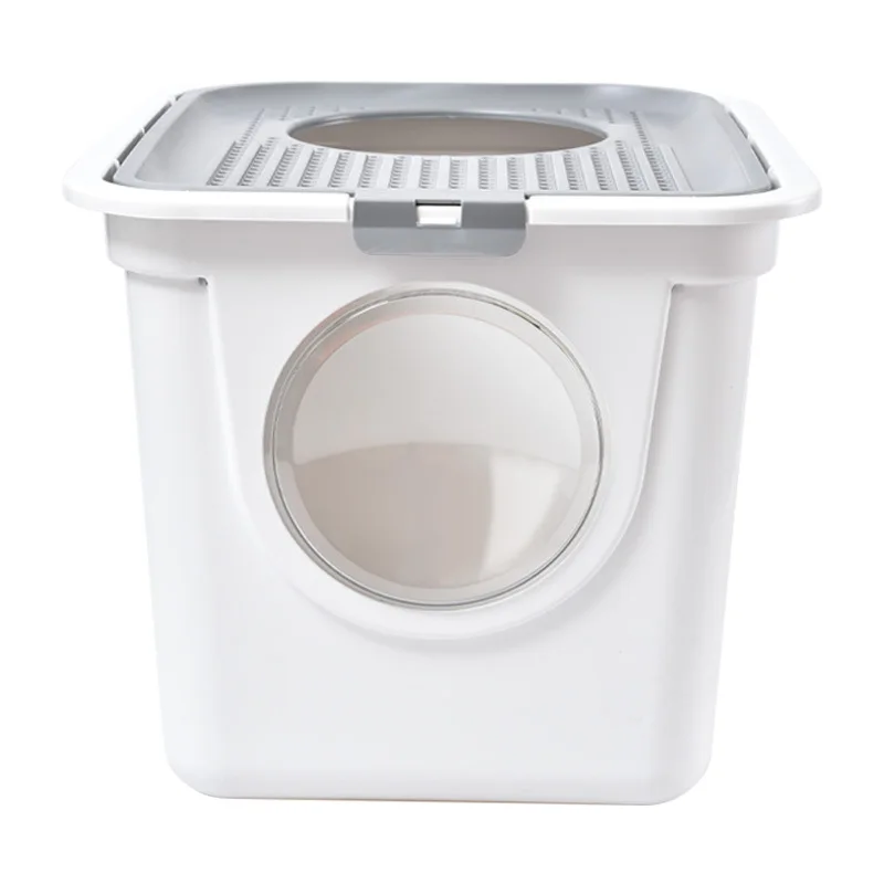 
2021 Factory wholesale new folding full enclosed cat litter box with draw self cleaning top entry cat toilet 