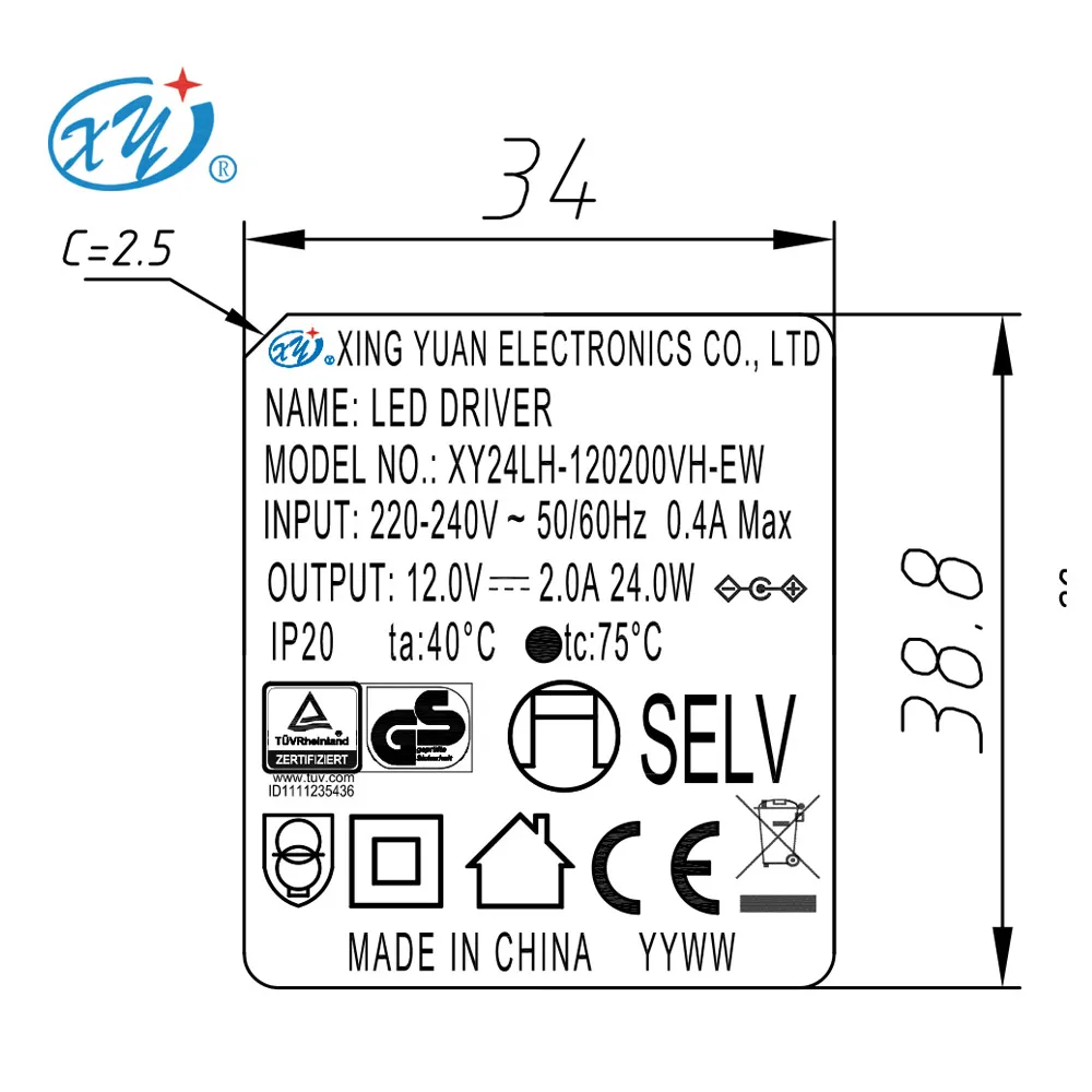  Новый ЕС ErP Высокий PF ac dc адаптер 12v 2a питания для светодиодной