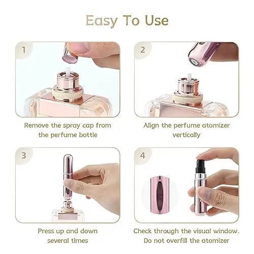 OEM/ODM Luxury 5ml Aluminum Perfume Atomizer Reusable Travel Mini Portable Size Refillable Bottle with Spray