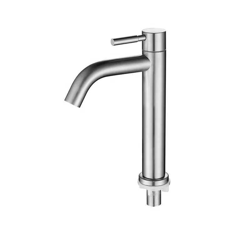 Factory Supplier CUPC Black Bathroom Sink Tap Single Handle Single Cold SUS304 Water Basin Faucet