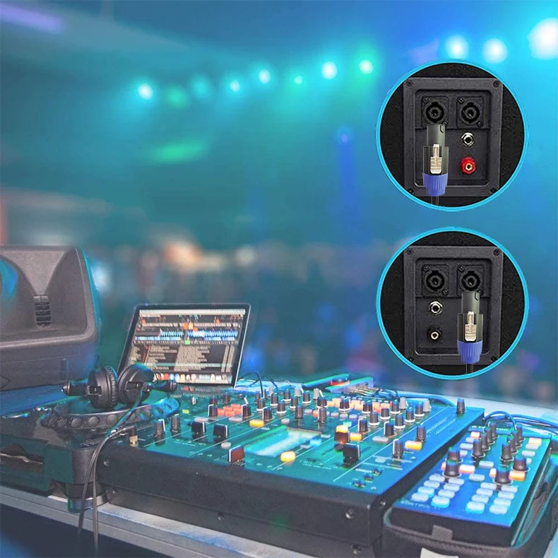 Factory wholesale Professional Audio Speaker Cable 3m with Speakon Connector  2 Pole OD8.0mm for Speaker Amplifier