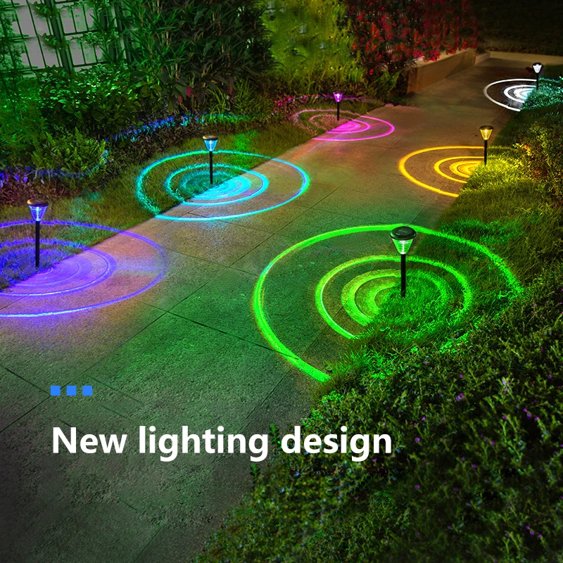 Solar Lamp Outdoor LED RGB Solar Powered Garden Lights  Waterproof Lawn Lantern Light Landscape Lighting for Patio Yard Decor