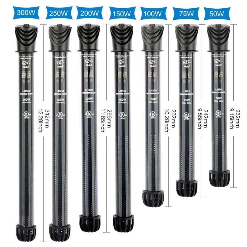 Wholesale price Fish Tank Water Heater 50w 75W 100W 300WDigital Lcd Heating Rod For Aquariums Mini Submersible Aquarium Heater