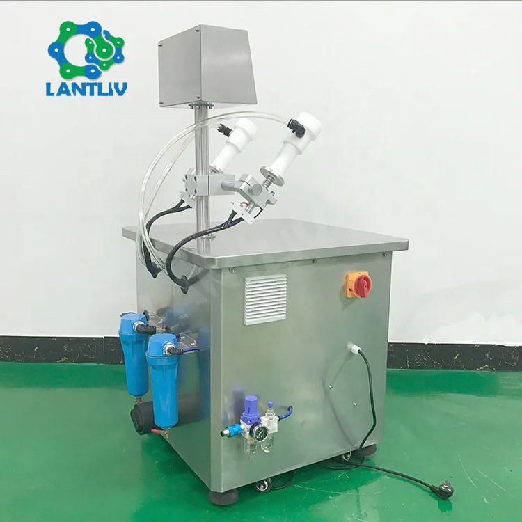 
Semi Auto Plastic Tube Glass Bottle Double Heads Cleaning Machine Plastic Bottle Negative Ion Air Washing Machine For Cosmetics 
