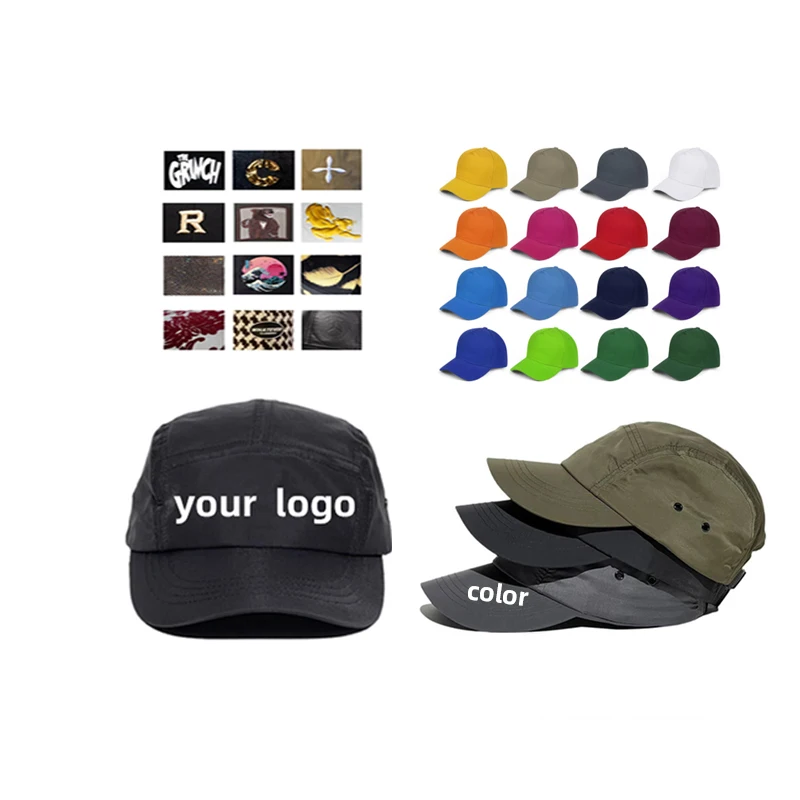 Wholesale Breathable Lightweight Nylon Waterproof Quick-drying 5 Panel Snapback applique logo laser cut drilled hole Cap Hat