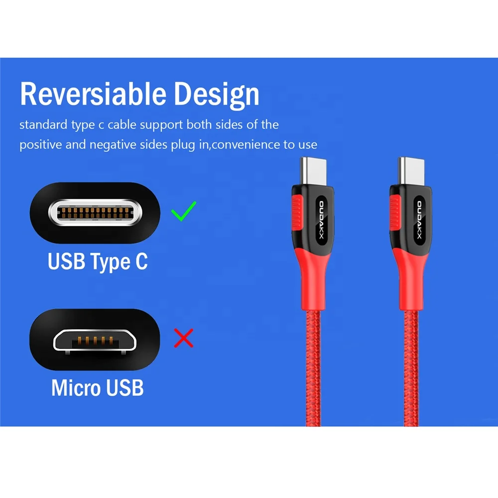 
Super High Speed USB-C USB 2.0 Type C to USB C 2.0 Power Delivery PD Charging Cable 5V/3A Male to Male Cable 