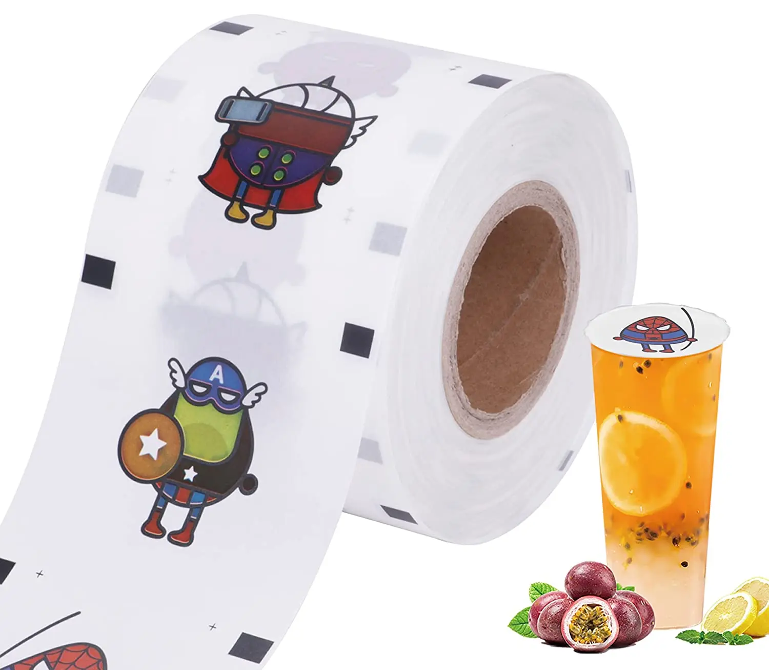 Customized Printing Logo Esay Peel Laminated Bubble Tea/yogurt Cup Sealing Film For Plastic/paper Cup