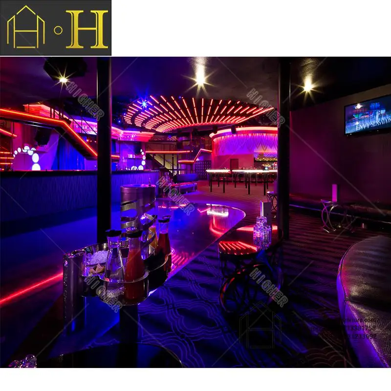 Modern Custom Bar Counter Design Idea L Shape White Marble Led Night Club Furniture Commercial Restaurant Nightclub Bar Counter