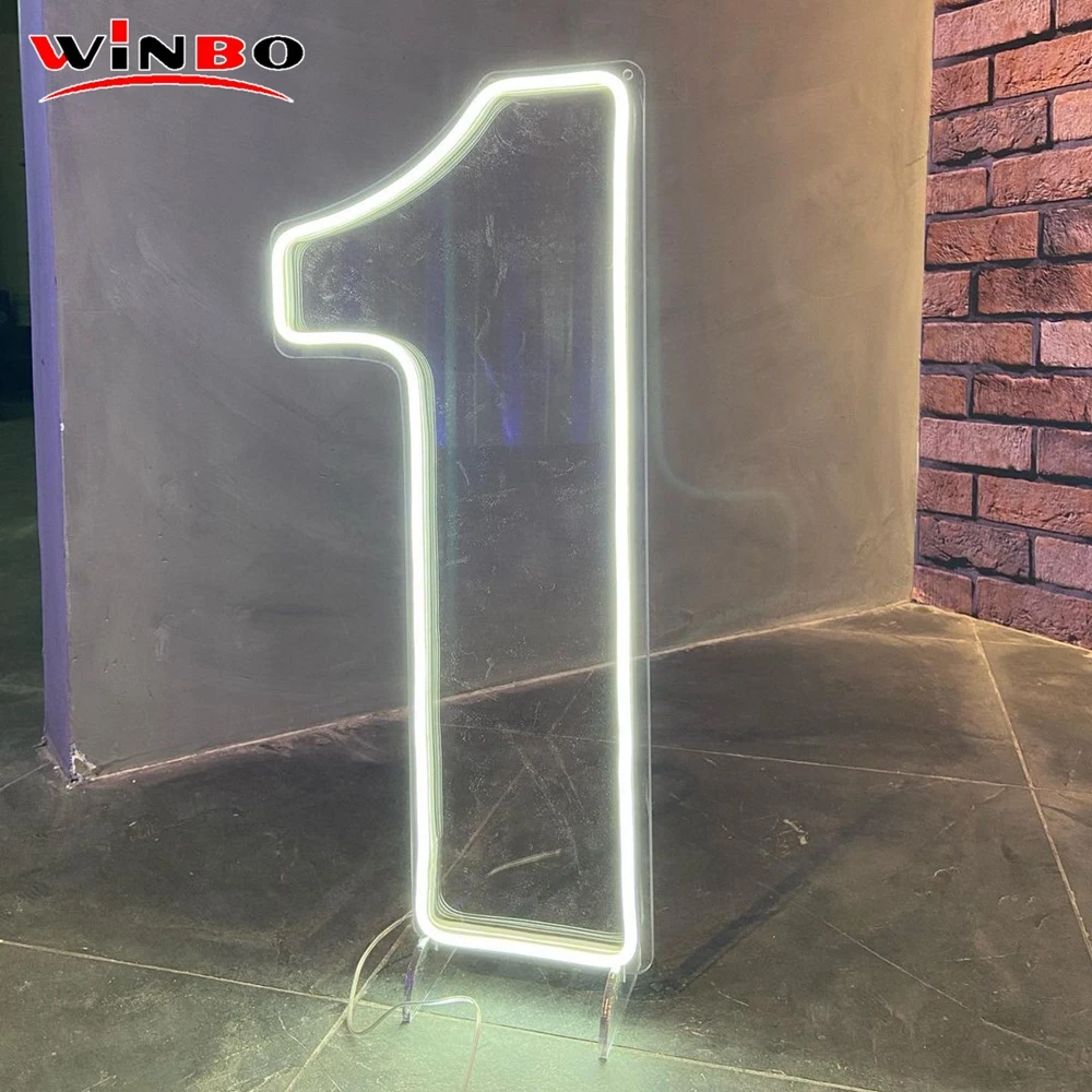 Дропшиппинг на заказ неоновая вывеска с номером от 1 до 9 настенные буквы светодиодная акриловая индивидуальная RGB буква Светодиодная гибкая полоса освещение