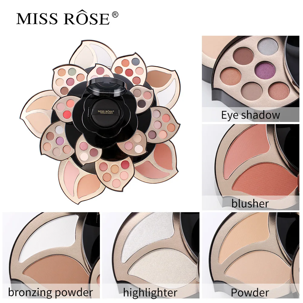 MISS ROSE черный большой цветок сливы поднос для макияжа многофункциональный набор с перекрестными краями полный частная марка