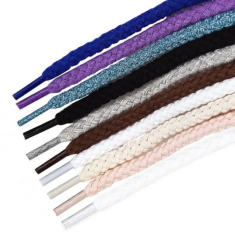 Оптовая продажа пользовательские круглые шнурки для обуви кружевные хлопковые холщовых кроссовок