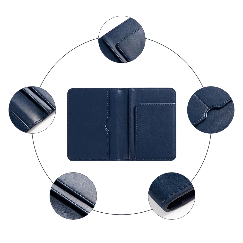 Minibook Anti-theft Card Bag Carteras Custom Credit Card Holder Sleeve Leather ID Card Wallet For Men