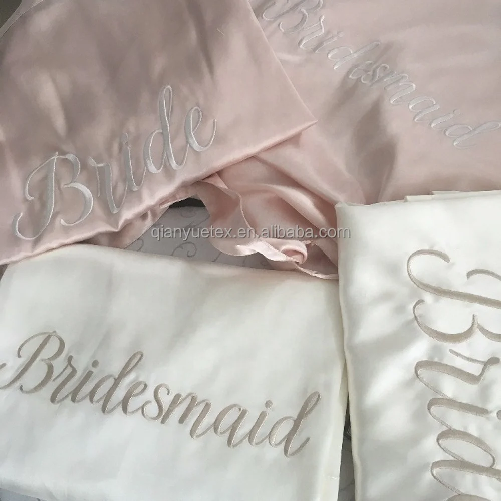 Embroidered Silk Robe Personalized Name With LOGO Bridal Robes Women Satin Wedding Party Sleepwear