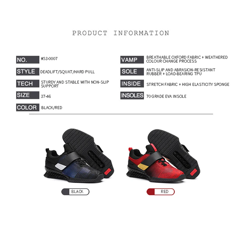 MKAS Customized Weight Lifting Powerlifting Gym Strength Training Weightlifting Squat Shoes Powerlifting Deadlift Shoes