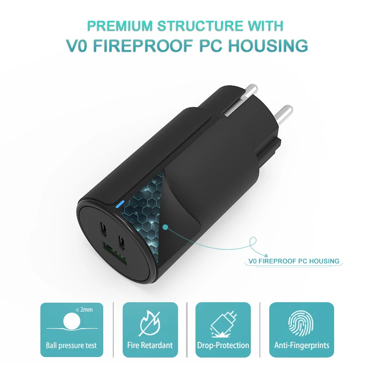 foldable mains chargers adapter super 65 w 3 port foldable 65w type usb c wall charger for oppo lenovo