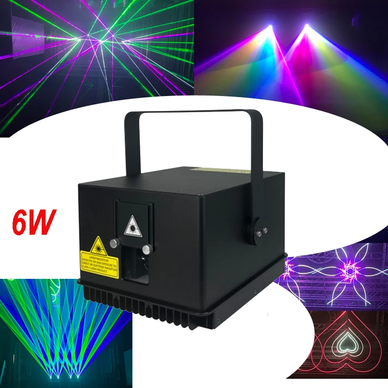 6W RGB mini Laser Light 6 Watt RGB Animation Laser Stage Lighting Lazer dj disco party stage lighting