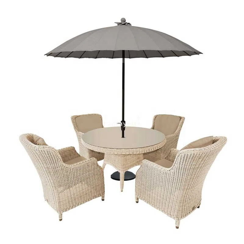  6 Piece Patio Set Small Table with Umbrella Hole Outdoor and Chairs