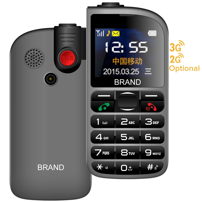 2.31 Inch 3G WCDMA Senior Mobile Phone, GPS Wifi Cell Mobile Phone Dual SIM Card with CE ROHS