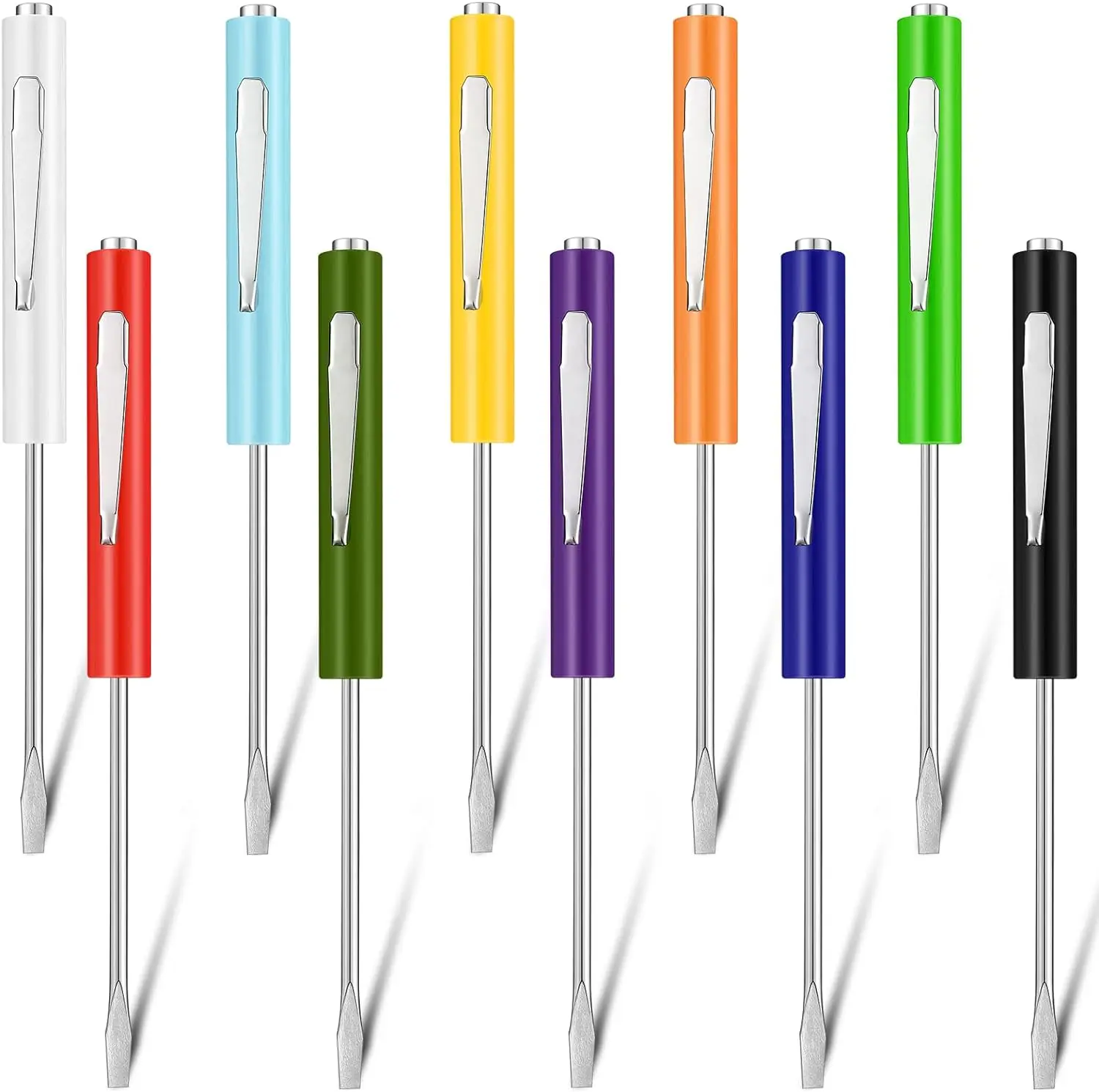Promotional Pocket Screwdriver Mini Tops And Pocket Clips Magnetic Slotted Pocket Screw Driver