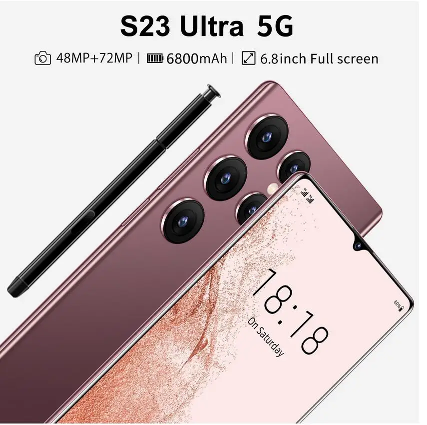 SmartPhone S23 Ultra 6.8 HD 5G Celulares 16GB+1TB Dual Sim 6800mAh 48MP+72MP Unlocked Mobile Phones Original Android Cell Phone