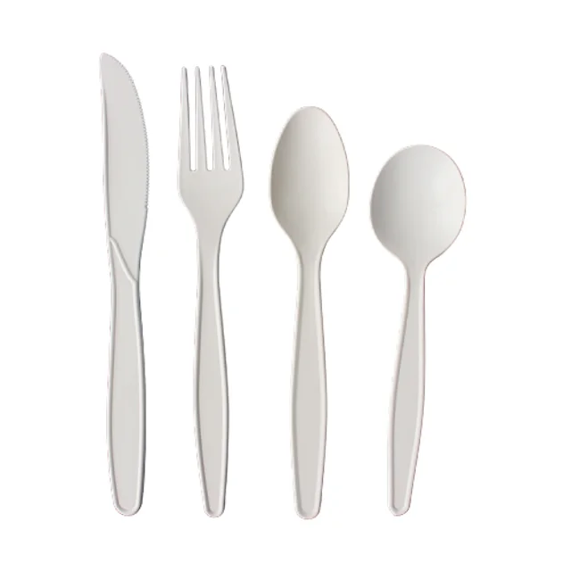Airline Disposable White Plastic Spoon Fork Knife