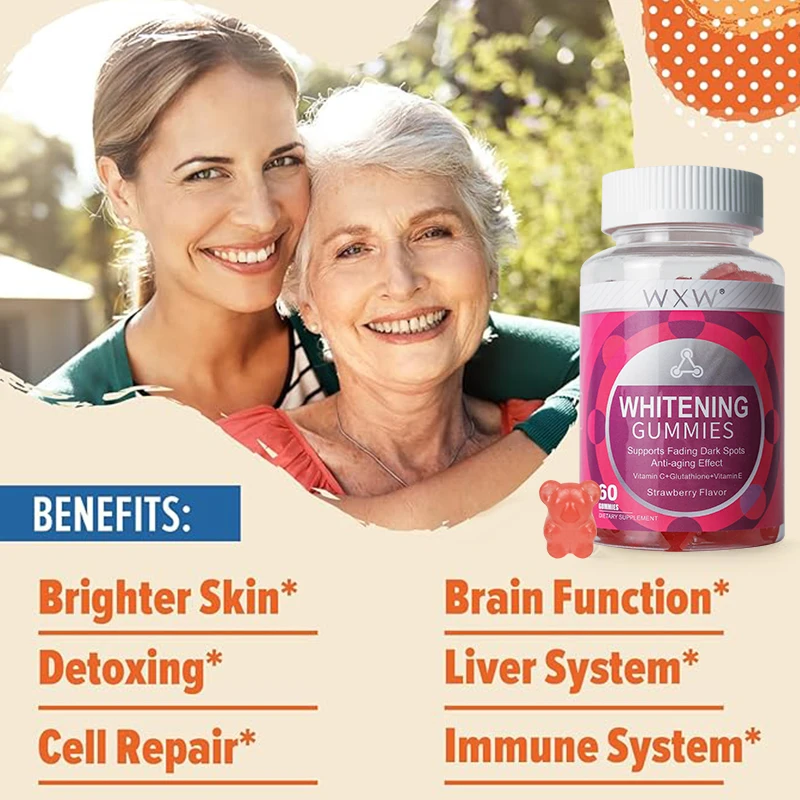 Stock WXW Whitening Gummies Reduce Fine Lines And Wrinkles Biotin Keratin Whitening Gummies