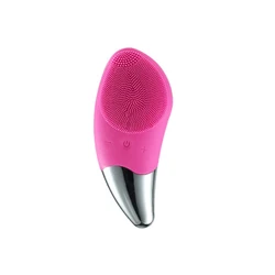 Ultrasonic Sonic Silicone Face Skin Cleaner Ems Rf Led Light Handheld Facial Cleaning Brush 5 In 1 Electric Face Massage