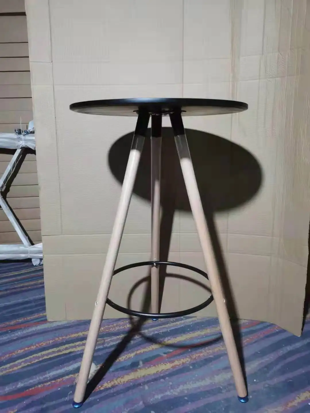 Home water bar height tables luxury wooden high top cocktail round bar tables