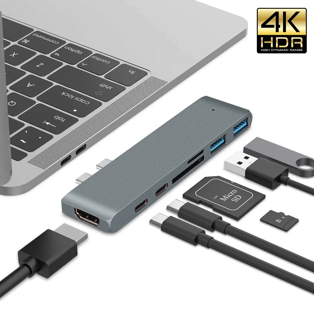 Многофункциональный 5 6 7 8 9 10 11 12 в 1 Usb Type C для HDTV 4K RJ45 SD/TF кардридер адаптер Macbook концентратор