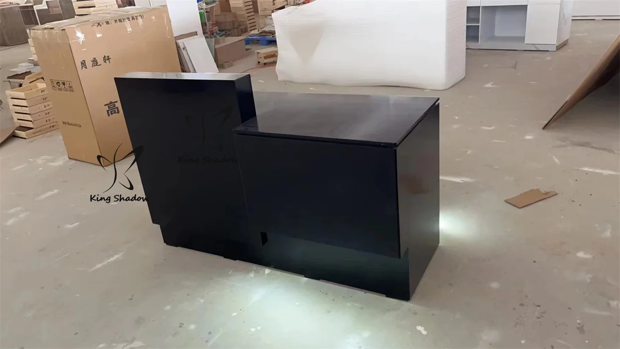 reception counter modern design reception desk salon furniture black reception table on sale